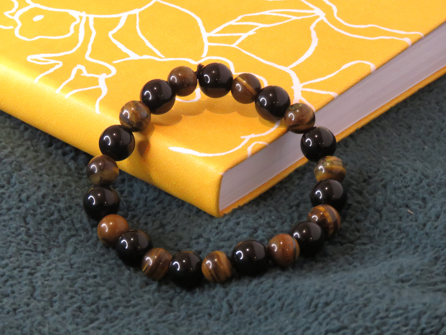 Obsidian And Tiger Eye Bracelet