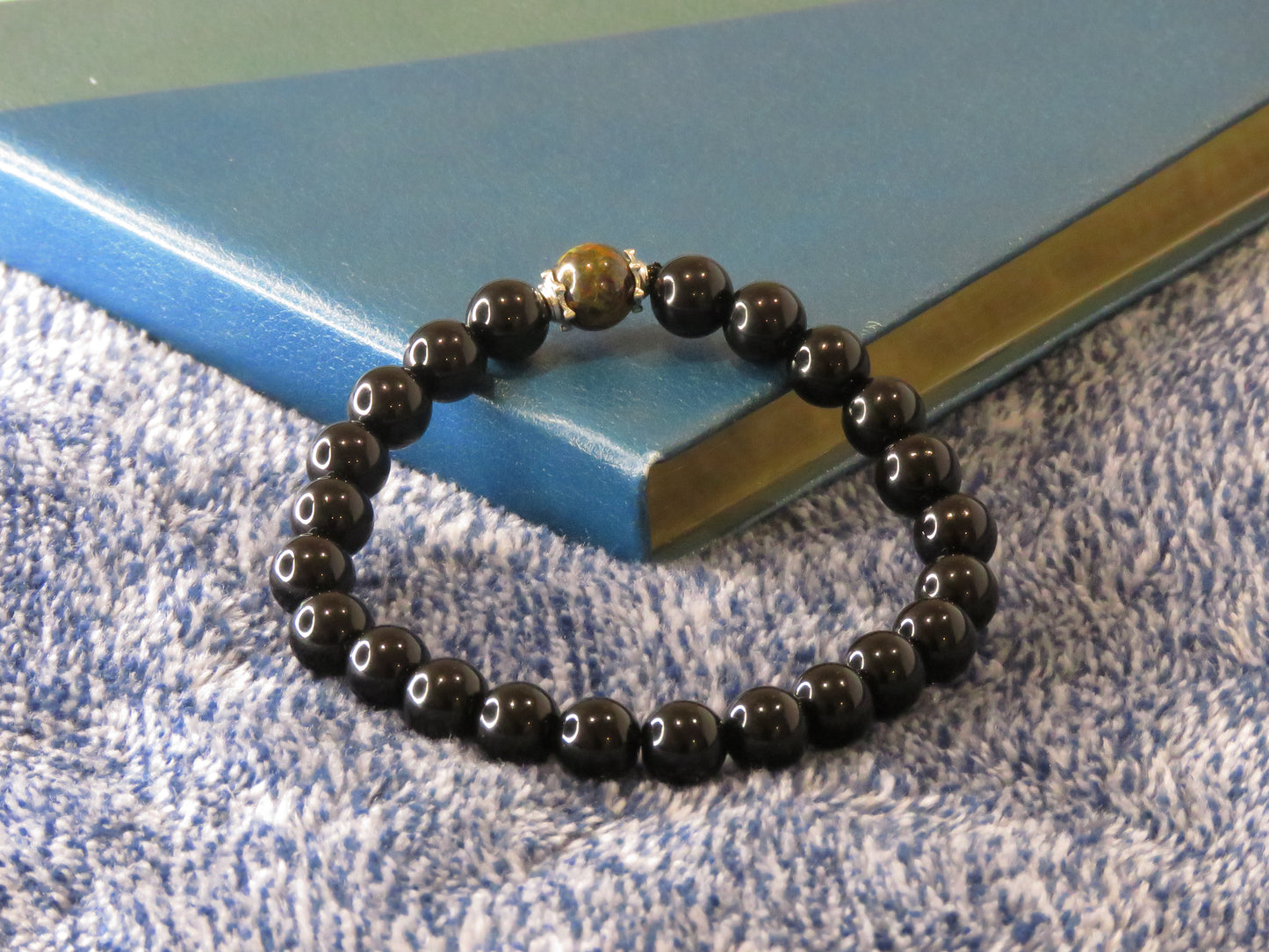 Obsidian stone bracelet